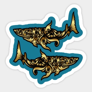 Golden sharks Sticker